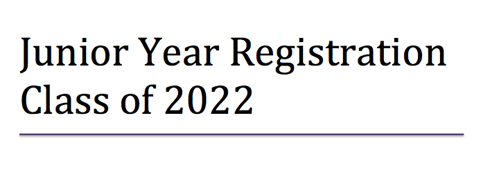 Junior Year Registration banner