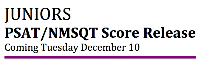 PSAT/NMSQT Score Release Banner