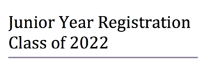 Junior Year Registration