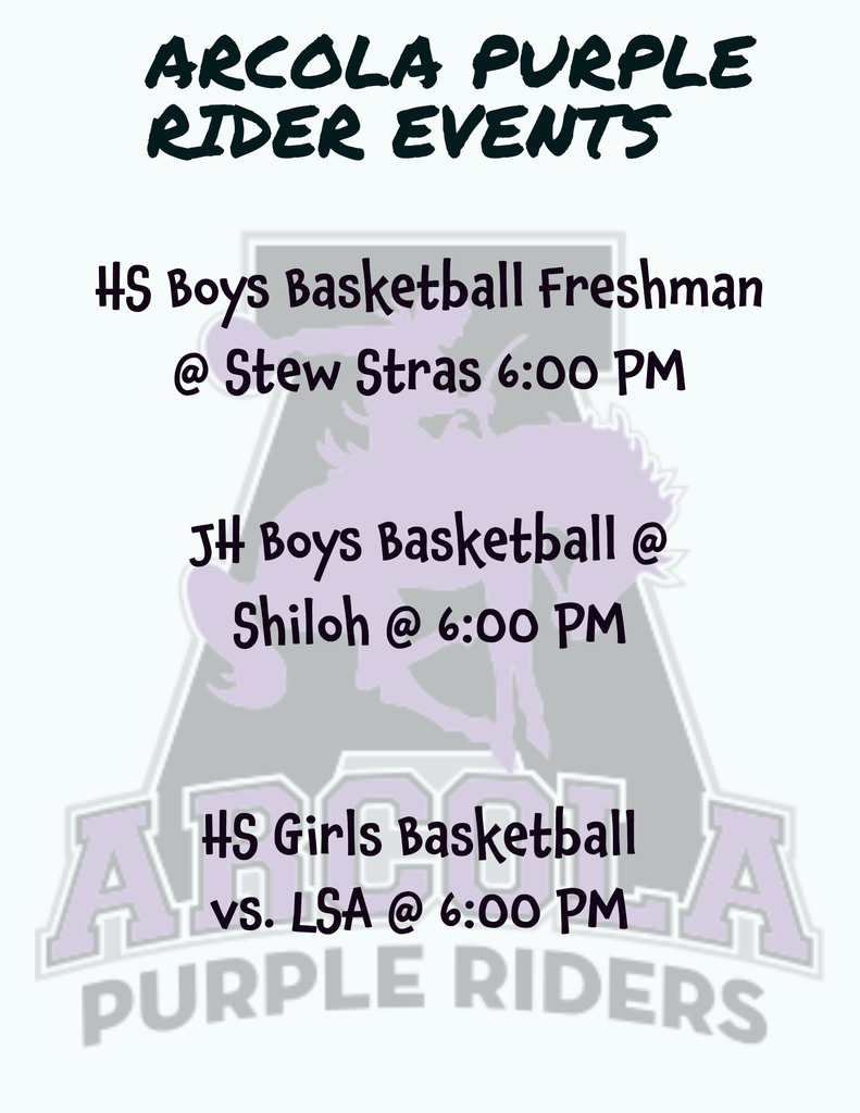 Arcola Purple Rider Events for December 9th