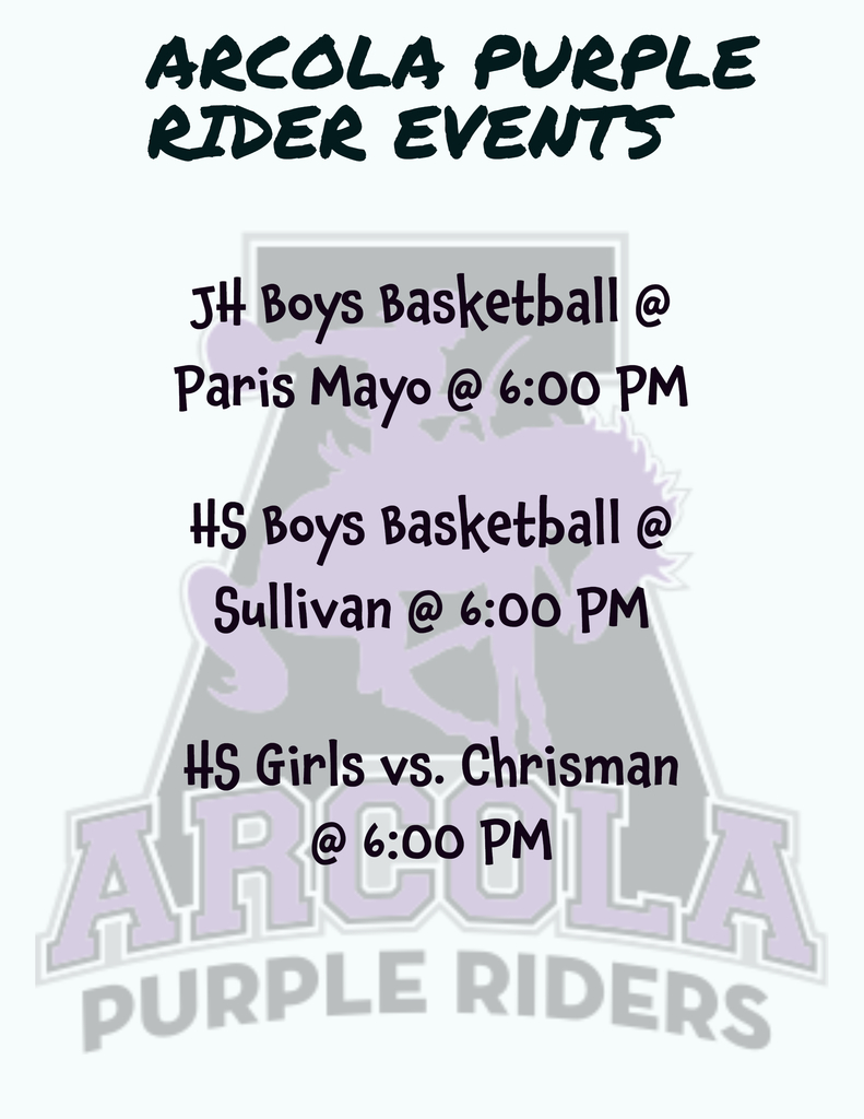 Arcola Purple Rider Events for December 14th